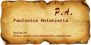 Paulovics Antonietta névjegykártya